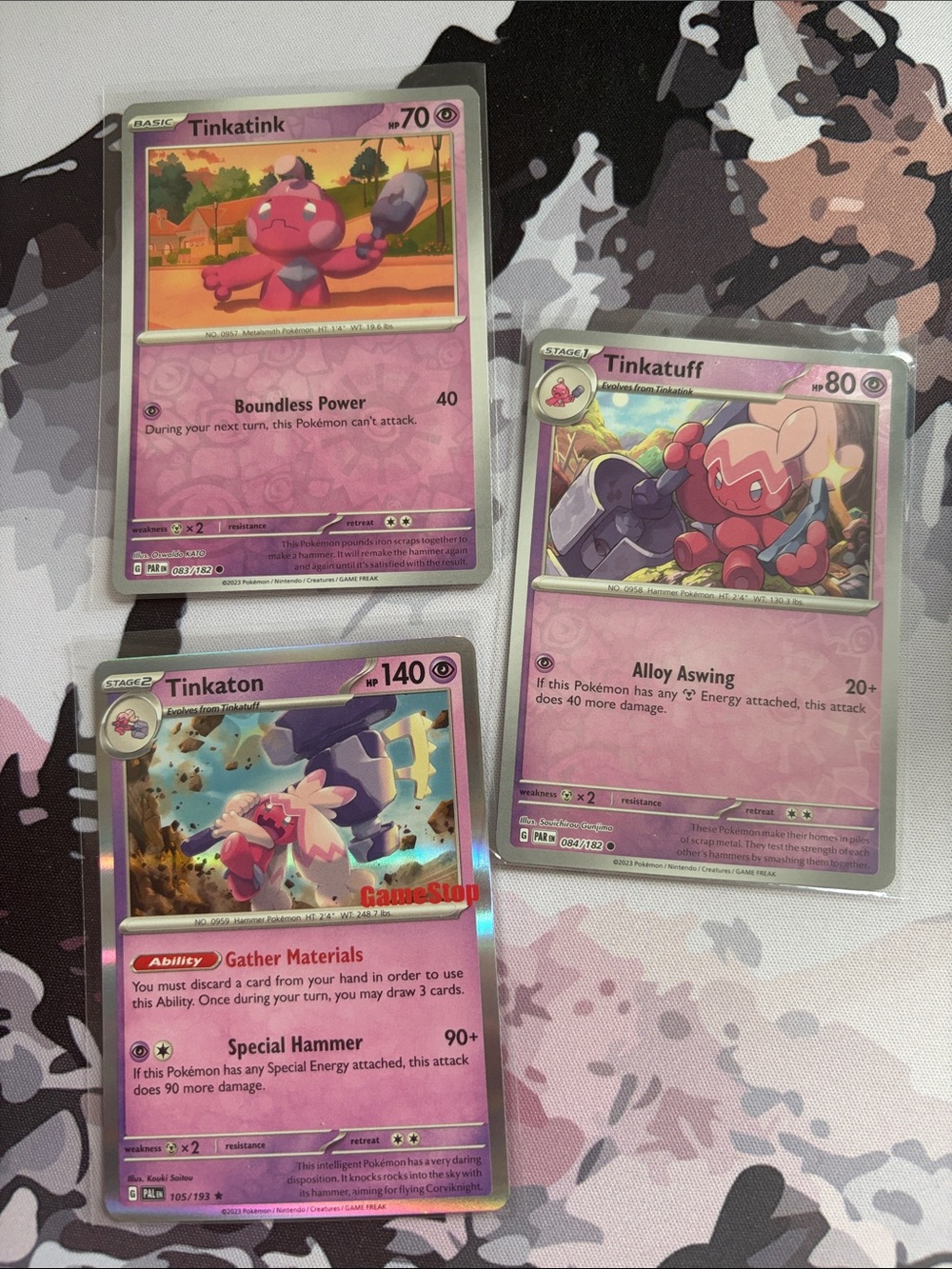Tinkatink, Tinkatuff & Tinkaton Pokémon Evolution Card Lot | 3 Cards ✨5/$25✨